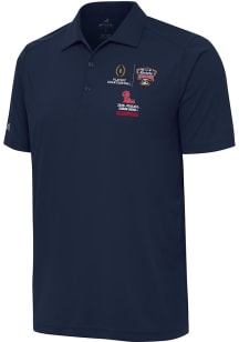 Antigua Ole Miss Rebels Mens Navy Blue 2025 Sugar Bowl Champions Tribute Short Sleeve Polo