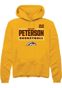 Declan Peterson Western Michigan Broncos Mens Gold NIL Stacked Box Player Hood