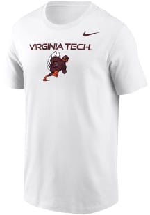 Nike Virginia Tech Hokies White Club Fleece Running Hokie Short Sleeve T Shirt