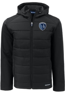 Mens Sporting Kansas City Cutter and Buck Mens Evoke Hood Heavyweight Jacket - Black