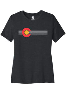 Summit Sportswear Colorado Womens Dark Grey Flag Short Sleeve T-Shirt