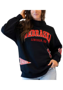 Gameday Social Nebraska Cornhuskers Womens Black All Over Scatter Crew Sweatshirt