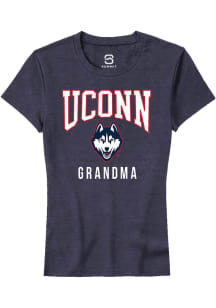 Summit Sportswear UConn Huskies Womens Navy Blue Grandma Short Sleeve T-Shirt