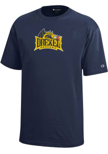 Champion Drexel Dragons Youth Navy Blue Team Logo Short Sleeve T-Shirt