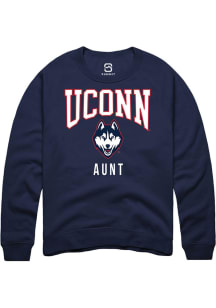 Summit Sportswear UConn Huskies Mens Navy Blue Aunt Long Sleeve Crew Sweatshirt