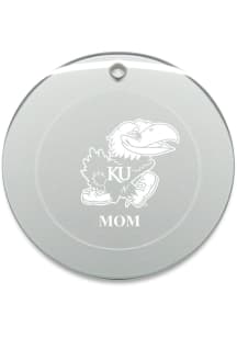 Kansas Jayhawks Mom Round Ornament - White