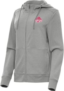 Antigua Ohio State Buckeyes Womens Grey 2024 Football National Champions Seeker Long Sleeve Full Z..