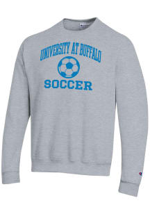 Champion Buffalo Bulls Mens Grey Soccer Powerblend Long Sleeve Crew Sweatshirt