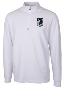 Cutter and Buck Minnesota United FC Mens White Traverse Long Sleeve Qtr Zip Pullover