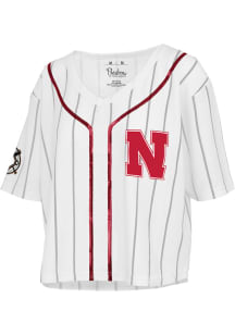 Pressbox Nebraska Cornhuskers Womens White Spirit Short Sleeve T-Shirt
