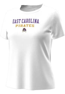 Under Armour East Carolina Pirates Womens White Stacked over logo Motion Short Sleeve T-Shirt