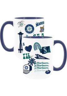 Seattle Mariners Loco 2 Pack Inner Color Ceramic Mug - White