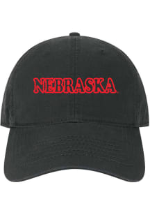Nebraska Cornhuskers Black Relaxed Twill Youth Adjustable Hat