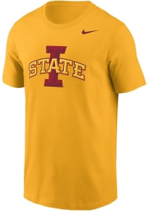 Nike Iowa State Cyclones Gold Primary Logo Short Sleeve T Shirt