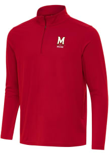 Antigua Maryland Terrapins Mens Red Intent Mom Long Sleeve Qtr Zip Pullover