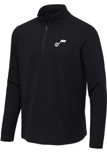 Antigua Utah Jazz Mens Black Sync Long Sleeve Qtr Zip Pullover