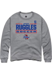 gracen ruggles  Rally Tulsa Golden Hurricane Mens Graphite NIL Stacked Box Long Sleeve Crew Sweats..