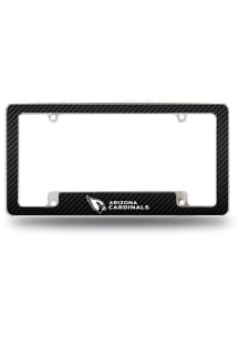 Arizona Cardinals Carbon Fiber All Over Chrome License Plate Frame - Black