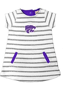 Little King K-State Wildcats Toddler Girls Ivory French Terry Short Sleeve Dress
