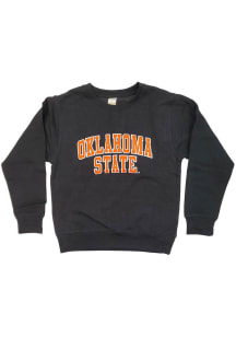 Little King Oklahoma State Cowboys Youth Black Arched Wordmark Long Sleeve Crew Sweatshirt