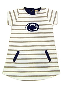 Little King Penn State Nittany Lions Toddler Girls Ivory French Terry Short Sleeve Dress