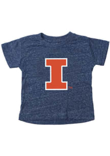 Little King Illinois Fighting Illini Toddler Navy Blue Primary Logo Short Sleeve T-Shirt