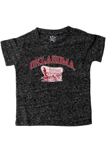 Little King Oklahoma Sooners Toddler Black Knobby Arch Mascot Short Sleeve T-Shirt