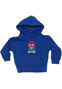 Little King Kansas Jayhawks Toddler Blue Baby Jay Long Sleeve Hooded Sweatshirt