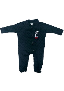 Little King Cincinnati Bearcats Baby Black Cuddle Bubble Loungewear One Piece Pajamas