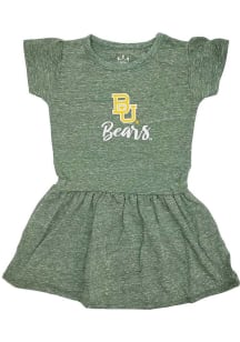 Little King Baylor Bears Toddler Girls Green Knobby Short Sleeve Dress