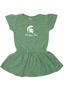 Little King Michigan State Spartans Toddler Girls Green Primary Logo Short Sleeve Dress
