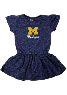 Little King Michigan Wolverines Toddler Girls Blue Primary Logo Short Sleeve Dress