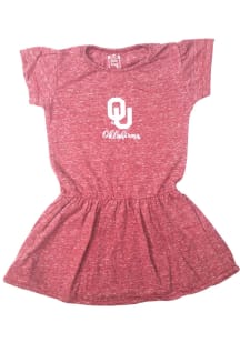 Little King Oklahoma Sooners Toddler Girls Cardinal Primary Logo Short Sleeve Dress