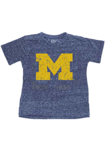 Little King Michigan Wolverines Toddler Blue Primary Logo Short Sleeve T-Shirt