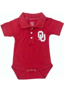 Little King Oklahoma Sooners Baby Cardinal Primary Short Sleeve One Piece Polo
