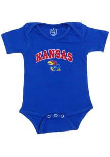 Little King Kansas Jayhawks Baby Blue Arch Mascot Short Sleeve One Piece