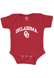 Little King Oklahoma Sooners Baby Cardinal Arch Mascot Short Sleeve One Piece