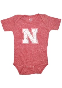 Little King Nebraska Cornhuskers Baby Red Primary Logo Short Sleeve One Piece