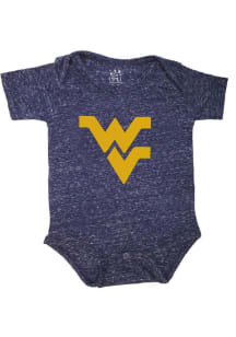 Little King West Virginia Mountaineers Baby Navy Blue Primary Logo Short Sleeve One Piece