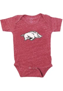 Little King Arkansas Razorbacks Baby Cardinal Knobby Short Sleeve One Piece