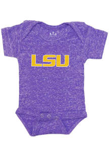 Little King LSU Tigers Baby Purple Primary Logo Short Sleeve One Piece