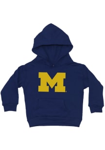 Little King Michigan Wolverines Toddler Blue Primary Logo Long Sleeve Hooded Sweatshirt