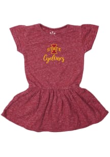 Little King Iowa State Cyclones Toddler Girls Cardinal Knobby Short Sleeve Dress