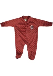 Little King Indiana Hoosiers Baby Cardinal Cuddle Bubble Loungewear One Piece Pajamas