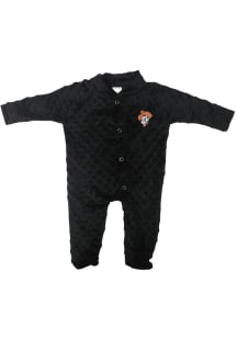Little King Oklahoma State Cowboys Baby Black Cuddle Bubble Loungewear One Piece Pajamas