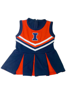 Little King Illinois Fighting Illini Baby Navy Blue Tackle Sets Cheer Dress