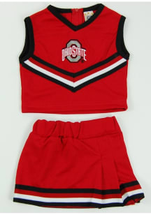 Little King Ohio State Buckeyes Girls Red Tackle Design Set Cheer