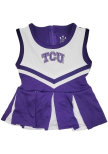 Little King TCU Horned Frogs Toddler Girls Purple Tackle Sets Cheer Dress