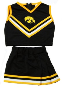 Little King Iowa Hawkeyes Girls Black Tackle Twill Set Cheer