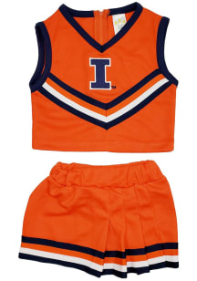 Little King Illinois Fighting Illini Toddler Girls Orange Logo Sets Cheer